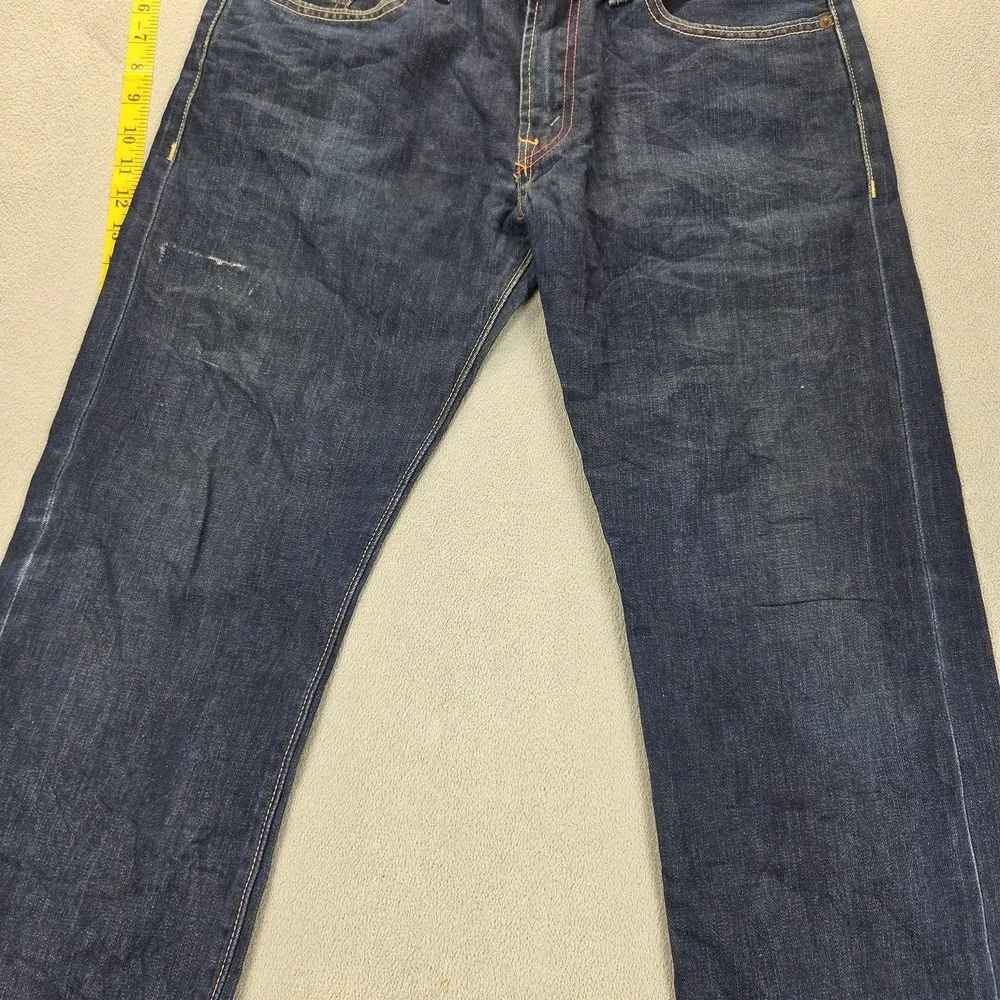 Levis Selvedge Jeans Mens Blue‎ Dark Wash Straight Regular Fits 31x29